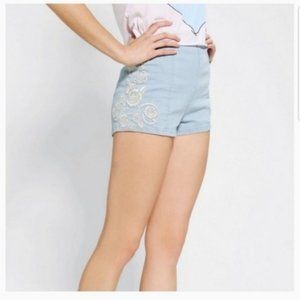 Urban Outfitters Kimchi Blue Embroidered High Waisted Micro Shorts 6